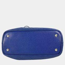 Chanel Navy Black Matelasse Quilted Tote Bag
