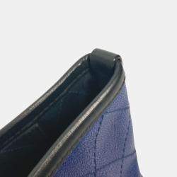 Chanel Navy Black Matelasse Quilted Tote Bag