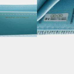 Chanel Light Blue Canvas Matelasse 19 Flap Coin Case