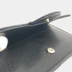 Chanel Black Caviar Skin Coco Mark Matelasse Classic Zip Business Card Holder