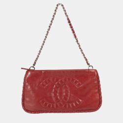 Pre Owned Chanel Red 10A Chain Shoulder Bag