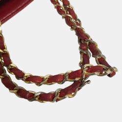 Pre Owned Chanel Red Gold vintage Chain Shoulder Bag