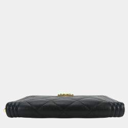 Chanel Black Caviar Skin Boy Round 23 Series Compact Wallet