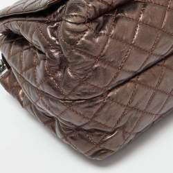Chanel Metallic Bronze Quilted Leather Classic Flap Shopping Tote