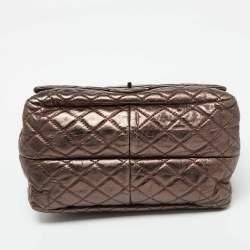 Chanel Metallic Bronze Quilted Leather Classic Flap Shopping Tote