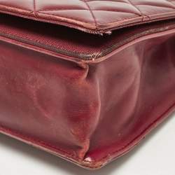 Chanel Burgundy/Black Quilted Leather and Canvas Medium Ballerine Flap Bag