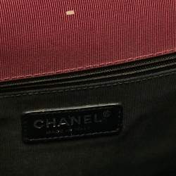 Chanel Burgundy/Black Quilted Leather and Canvas Medium Ballerine Flap Bag