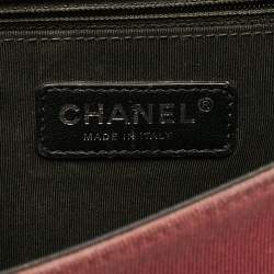 Chanel Burgundy/Black Quilted Leather and Canvas Medium Ballerine Flap Bag