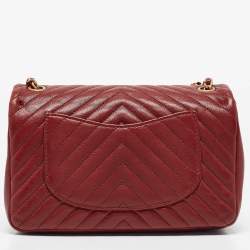 Pre Owned Chanel Red Quilted Leather Mini Rock The Corner Flap Bag