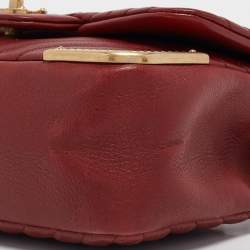 Pre Owned Chanel Red Quilted Leather Mini Rock The Corner Flap Bag