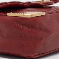 Pre Owned Chanel Red Quilted Leather Mini Rock The Corner Flap Bag