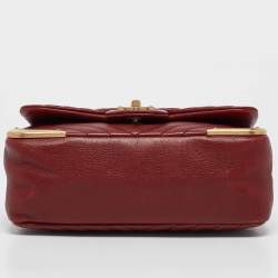 Pre Owned Chanel Red Quilted Leather Mini Rock The Corner Flap Bag