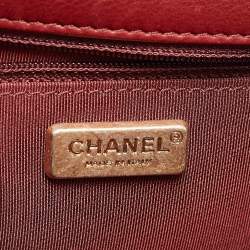 Pre Owned Chanel Red Quilted Leather Mini Rock The Corner Flap Bag