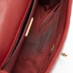 Pre Owned Chanel Red Quilted Leather Mini Rock The Corner Flap Bag