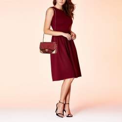 Pre Owned Chanel Red Quilted Leather Mini Rock The Corner Flap Bag