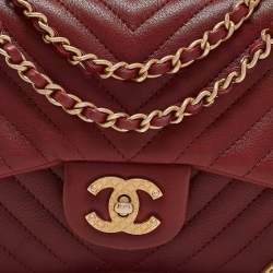 Pre Owned Chanel Red Quilted Leather Mini Rock The Corner Flap Bag