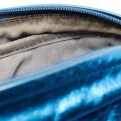 Pre Owned Chanel Blue Glazed Leather Modern Chain Camera Bag