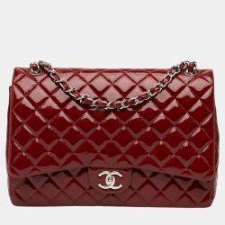 Pre Owned Chanel Maxi Classic Patent Double Flap