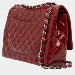 Pre Owned Chanel Maxi Classic Patent Double Flap
