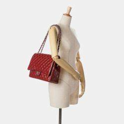 Pre Owned Chanel Maxi Classic Patent Double Flap