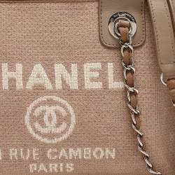 Pre Owned  حقيبة شانيل دوفيل بولر كانفاس وردي