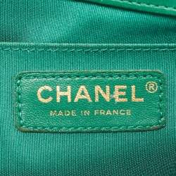 Chanel Green Quilted Leather Medium Boy Flap Bag