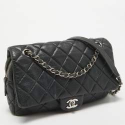 Chanel Black Quilted Leather Medium Soft Easy Flap Bag