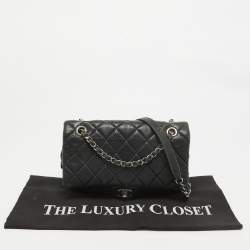 Chanel Black Quilted Leather Medium Soft Easy Flap Bag