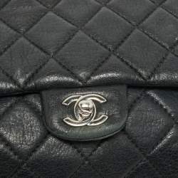 Chanel Black Quilted Leather Medium Soft Easy Flap Bag