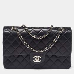 Chanel Black Quilted Leather Medium Classic Double Flap Bag