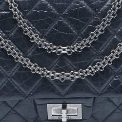 Chanel Navy Blue Quilted Aged Leather 227 Reissue 2.55 Flap Bag