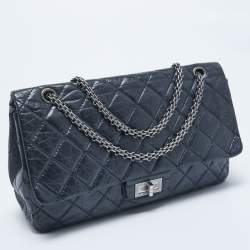 Chanel Navy Blue Quilted Aged Leather 227 Reissue 2.55 Flap Bag
