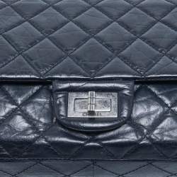 Chanel Navy Blue Quilted Aged Leather 227 Reissue 2.55 Flap Bag