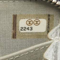 Chanel Blue/Silver Leather CC Zip Coin Purse