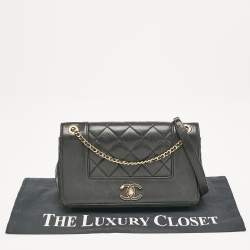 Pre Owned Chanel Black Quilted Leather Mademoiselle Vintage Flap Bag