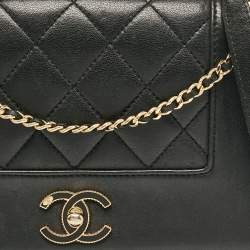 Pre Owned Chanel Black Quilted Leather Mademoiselle Vintage Flap Bag