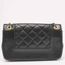 Pre Owned Chanel Black Quilted Leather Mademoiselle Vintage Flap Bag