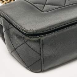 Pre Owned Chanel Black Quilted Leather Mademoiselle Vintage Flap Bag