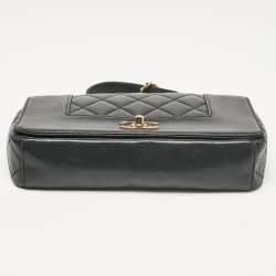Pre Owned Chanel Black Quilted Leather Mademoiselle Vintage Flap Bag