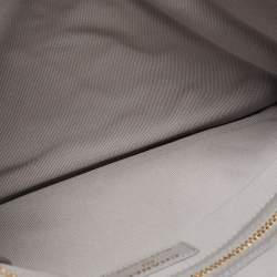 Pre Owned Chanel Grey Quilted Cavair Leather CC Zip Pouch