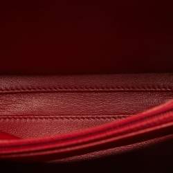 Pre Owned Chanel Red Quilted Caviar Leather Medium CC Filigree Vanity Case Bag