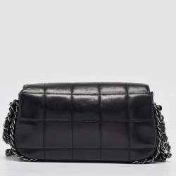 Chanel Black Square Quilted Leather  Multichain Classic Flap Bag