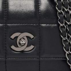 Chanel Black Square Quilted Leather  Multichain Classic Flap Bag