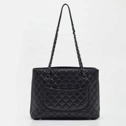 Chanel Black Quilted Caviar Leather Urban Companion Shopper Tote