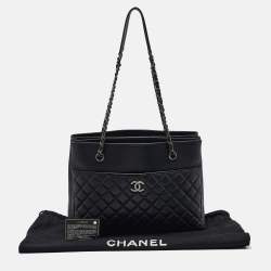 Chanel Black Quilted Caviar Leather Urban Companion Shopper Tote