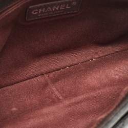 Pre Owned Chanel Black Quilted Goatskin Leather Medium Double Carry Waist Flap Bag