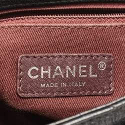 Pre Owned Chanel Black Quilted Goatskin Leather Medium Double Carry Waist Flap Bag