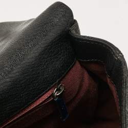 Pre Owned Chanel Black Quilted Goatskin Leather Medium Double Carry Waist Flap Bag