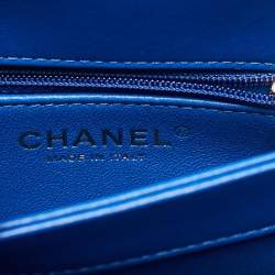 Pre Owned Chanel Blue Quilted Leather Small Trendy CC Top Handle Bag