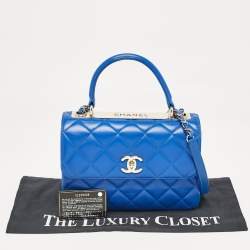 Pre Owned Chanel Blue Quilted Leather Small Trendy CC Top Handle Bag